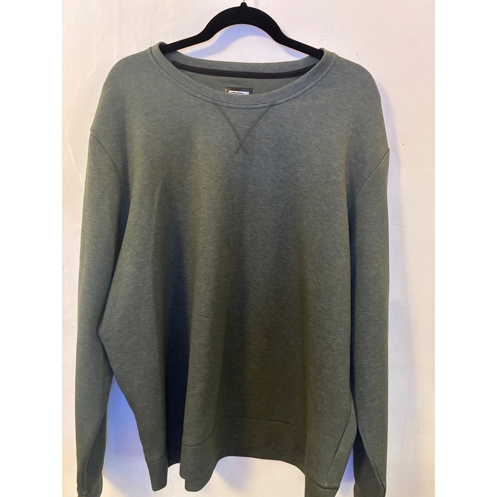 32 Degrees Heat Mens XXL Heathered Olive Green Crewneck Sweatshirt Pullover